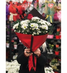 Tek Gül Papatya Buketi